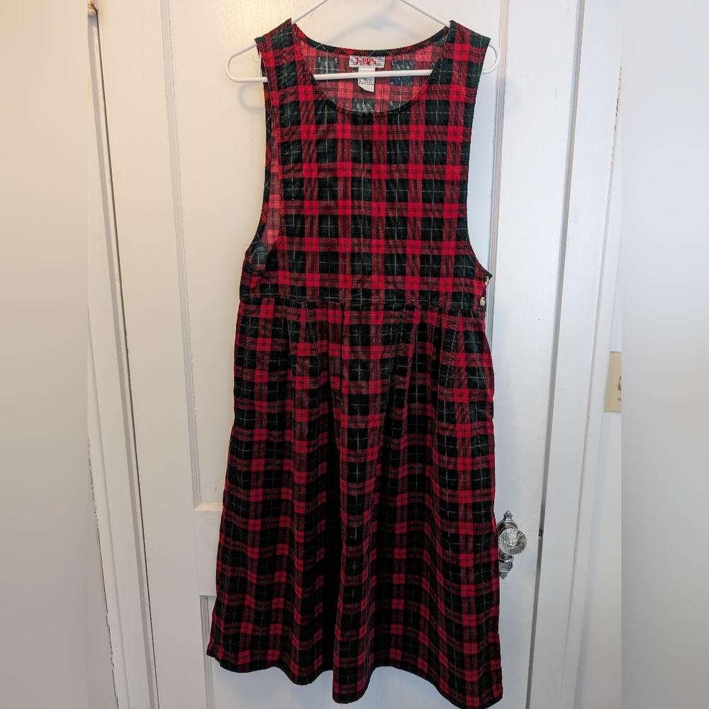 Vintage plaid corduroy jumper
